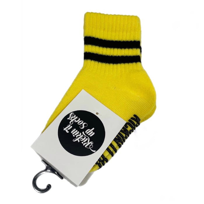 Kids Socks Yellow Sock with Black Stripes Ledger Nash