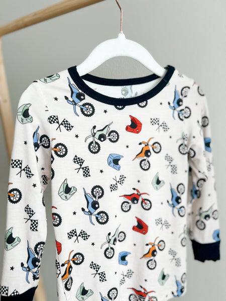 Dirt Bikes Two Piece Bamboo Pajama Set