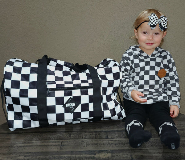 Black Checkered Weekender Bag