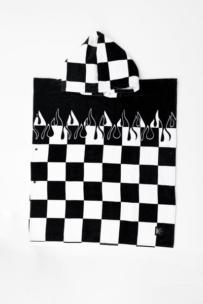 Checker Flame Hooded Towel