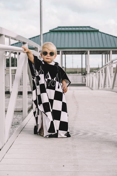 Checker Flame Hooded Towel