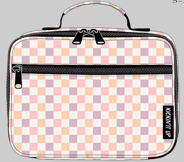 Pink Checkered Lunch Box drop