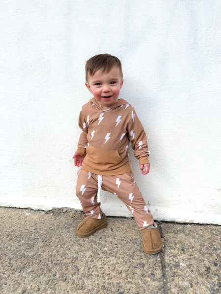 Camel Bolt Ribbed Jogger Set