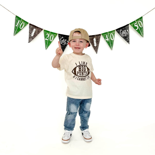 I like big punts & I cannot lie kids football tee - Ledger Nash Co - Model 1 