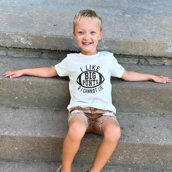 I like big punts & I cannot lie kids football tee - Ledger Nash Co - Model 2