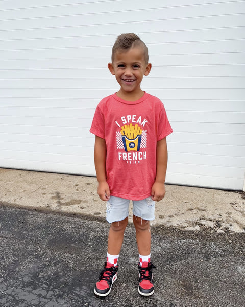 I Speak French Fries Kids Food T Shirt - Ledger Nash Co - Model 2