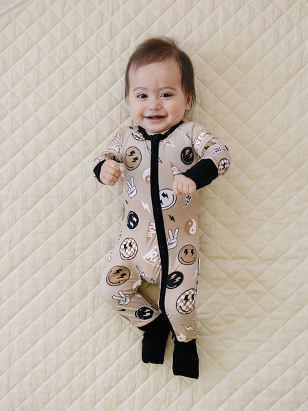 Bamboo Zip Romper | Latte Rad Vibes