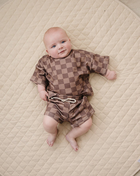 Shorts Set | Espresso Checkered