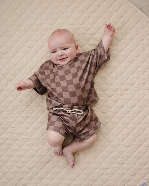 Shorts Set | Espresso Checkered