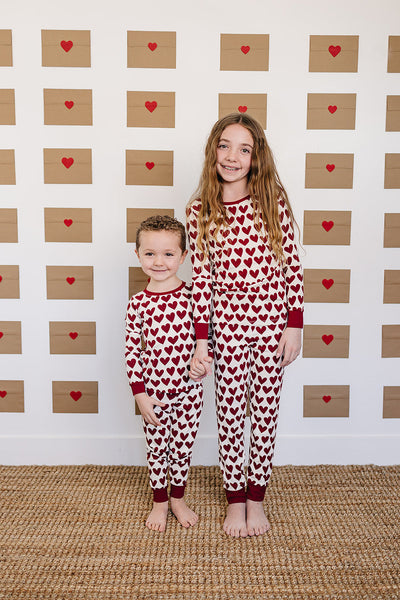 Hearts Ribbed Bamboo Cozy Set