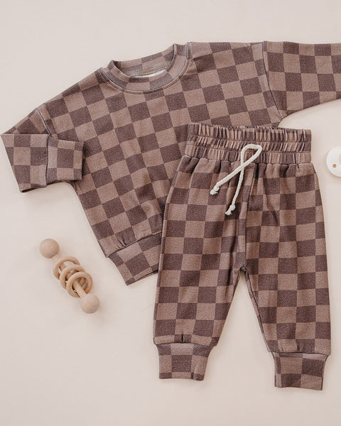 Jogger Set | Espresso Checkered
