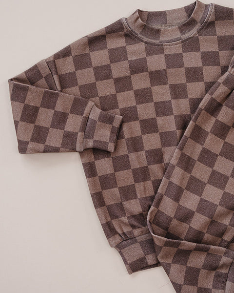 Jogger Set | Espresso Checkered
