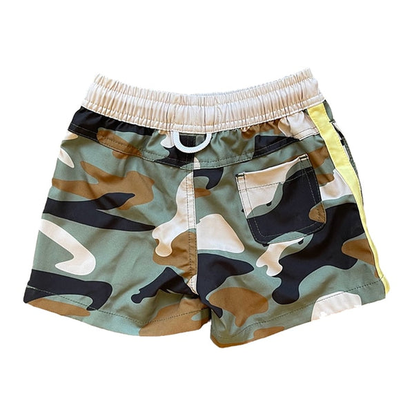 Camo Swim Trunks Shorts for Kids - Back View - Ledger Nash Co