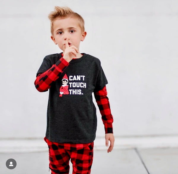 Cant Touch This Elf Kids Tee - Model 2  - Ledger Nash Co