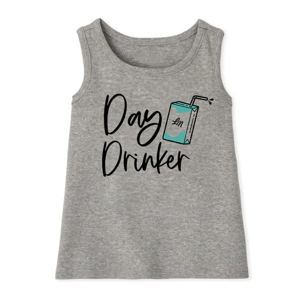 Day Drinker Kids Tank Top - Grey - Ledger Nash Co