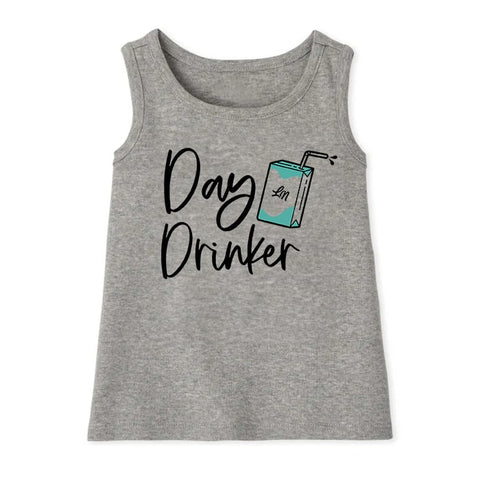 Day Drinker Kids Tank Top - Grey - Ledger Nash Co