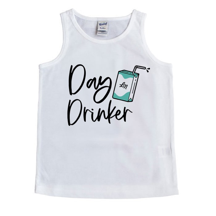 Day Drinker Kids Tank Top - White - Ledger Nash Co