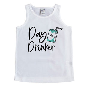 Day Drinker Kids Tank Top - White - Ledger Nash Co
