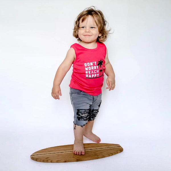 Dont Worry Beach Happy Kids Tank Top - Model 1 - Ledger Nash Co