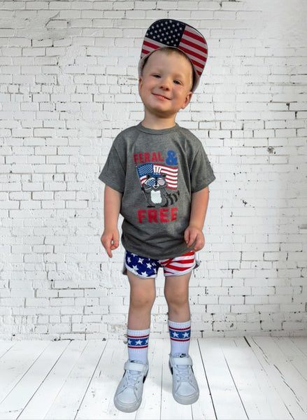 Feral and Free Kids Tee- Model 1 - Ledger Nash Co
