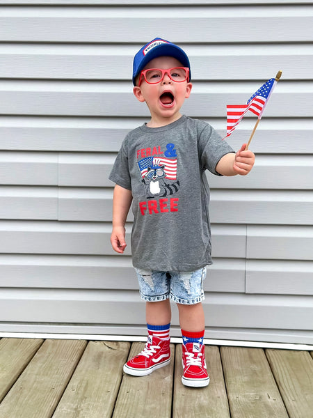 Feral and Free Kids Tee- Model 2 - Ledger Nash Co