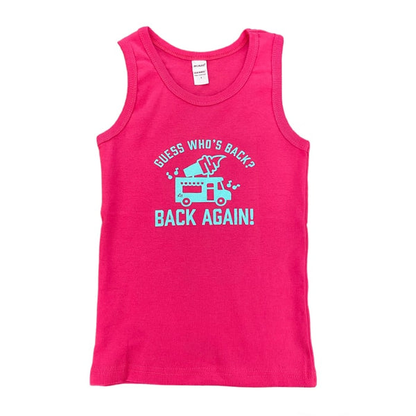 Guess Who's Back? Back Again! Graphic Tank for Kids - Fuchsia - Ledger Nash Co
