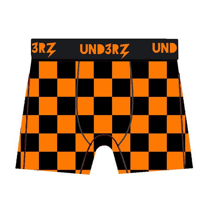 Black and orange checkered Halloween boxer briefs  for kids - Ledger Nash Co