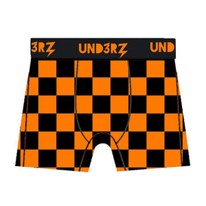 Black and orange checkered Halloween boxer briefs  for kids - Ledger Nash Co