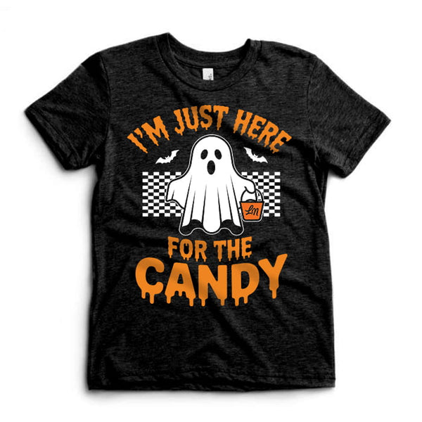 Just here for the candy kids Halloween tee - Ledger Nash Co