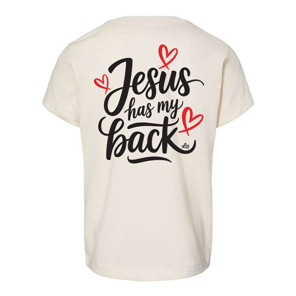 Jesus Has My Back Kids Tee - Back View - Ledger Nash Co