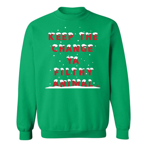 Keep the change ya filthy animal kids crewneck sweatshirt - Ledger Nash Co
