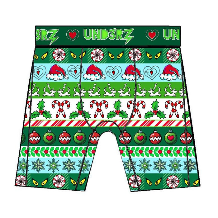 Grouch Grinch Eyes Kids Boxer Holiday Briefs - Ledger Nash Co