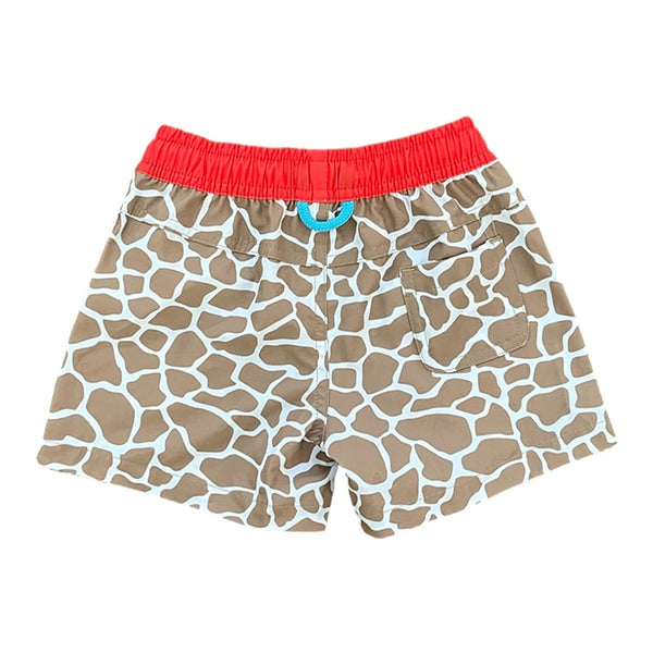 Kids Giraffe Swim Trunks - Back - Ledger Nash Co