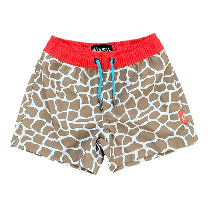 Kids Giraffe Swim Trunks - Front - Ledger Nash Co