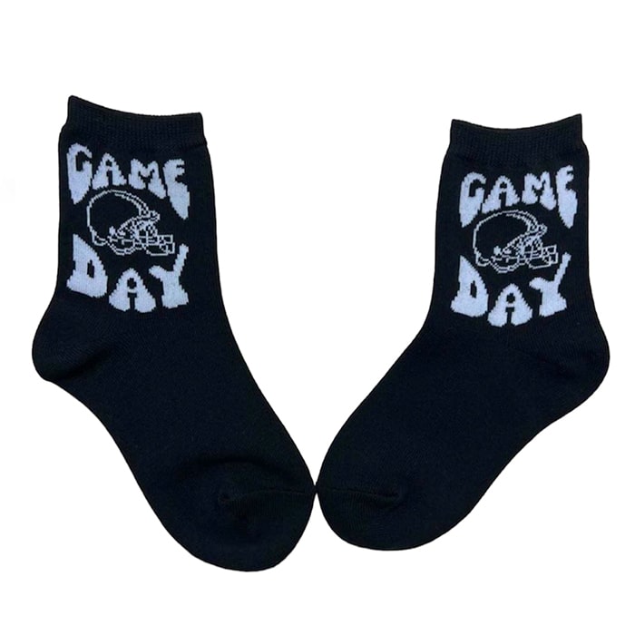 Kids Socks - Black Game Day Football - Ledger Nash Co