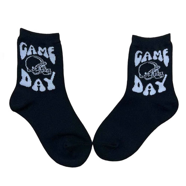 Kids Socks - Black Game Day Football - Ledger Nash Co