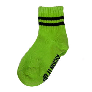 Kids Socks - Lime Green with Black Stripes