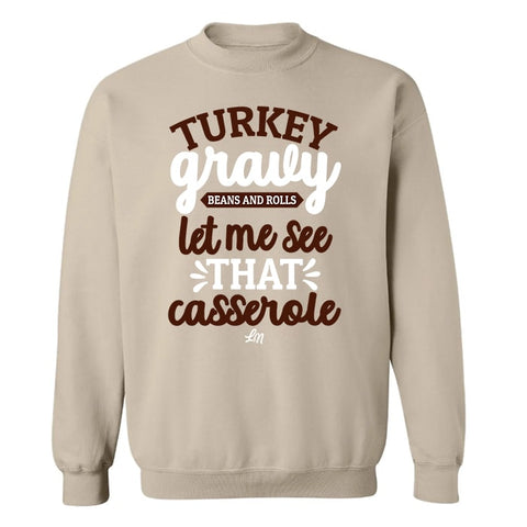 Turkey, Gravy, Beans & Roll Crewneck