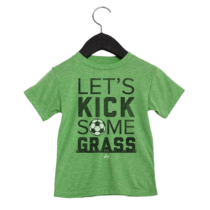 Let's Kick Some Grass Tee for Kids - Soccer T-Shirts – Ledger Nash
