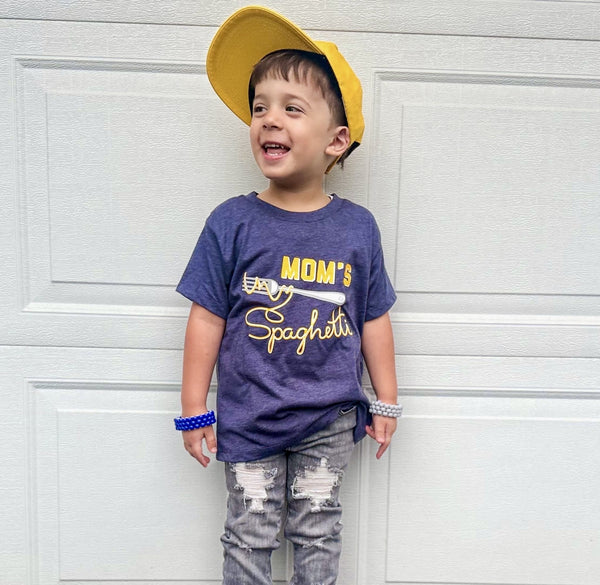 Mom's Spaghetti Kids Food T-Shirt - Ledger Nash Com - Model 3