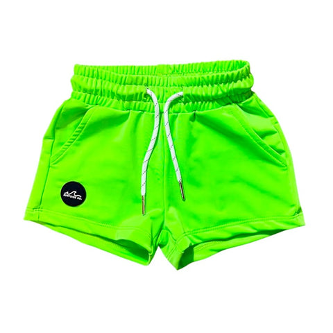 Neon Green Hybrid Kids Swim Shorts Trunks - Ledger Nash Co