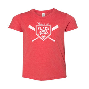 There's no place like home kids baseball tee - Ledger Nash Co