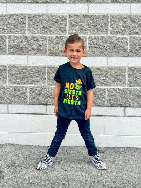 No Siesta Lets Fiesta Kids Tee- Model 1 - Ledger Nash Co