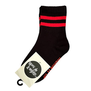 Kids Black with Red Stripes Socks - Ledger Nash Co