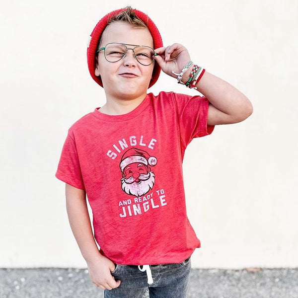 Single and Ready to Jingle Kids Tee - Model 1 - Ledger Nash Co