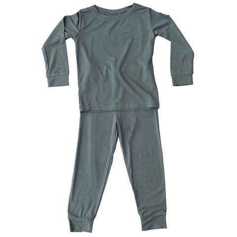 Kids Slate Grey Bamboo Pajamas - Ledger Nash Co
