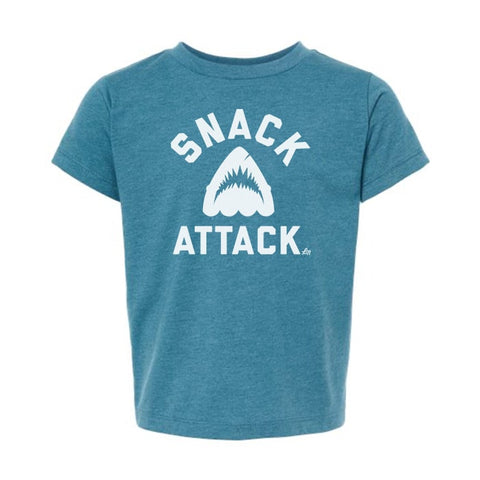 Snack Attack Graphic Shark Tee for Kids - Turquoise