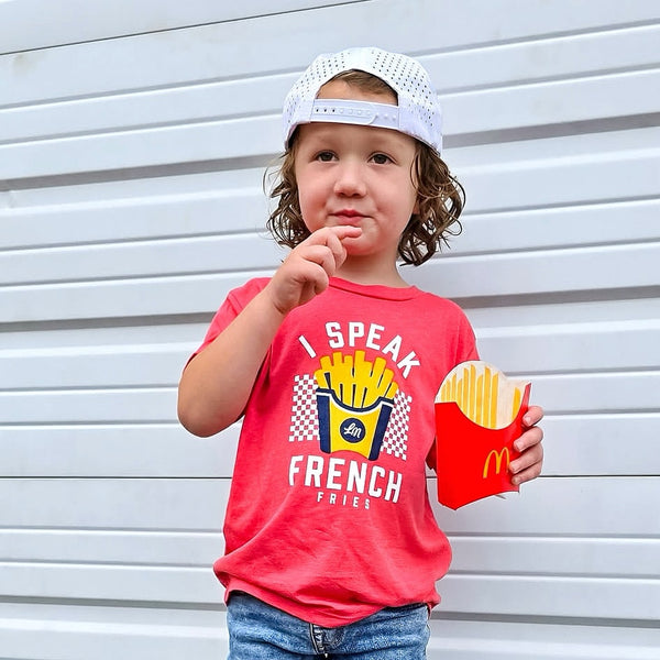 I Speak French Fries Kids Food T Shirt - Ledger Nash Co  - Model 1