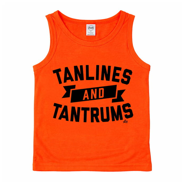 Tanlines & Tantrums Kids Tank Top - Neon Orange - Ledger Nash Co