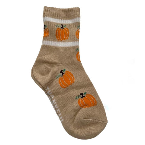 Kids Socks - Tan with Pumpkins